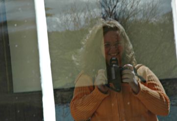 Me reflected in the summer house