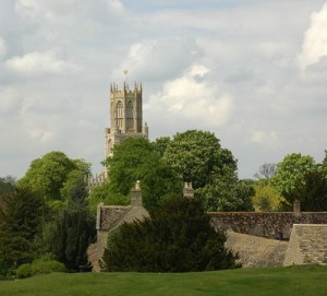 Fotheringhay church from the Castle mound